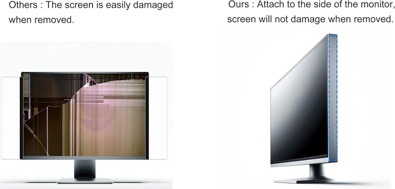 XyviLokit Monitor Memo Board for Slim Monitor, Monitor Sticky Note Holder for No Edge Monitors, Computer Side Board memo, 2 Pack Transparent Monitor Side Panel for Home Office Decor. - Image 3
